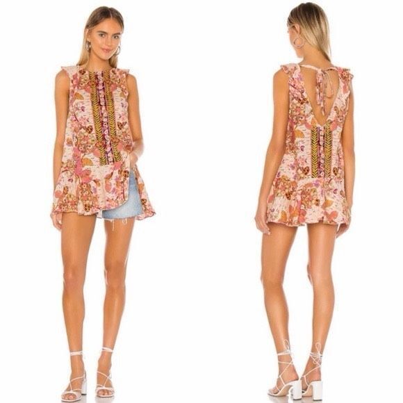 NWT Free People Linen Blend Summer in Tulum Dress Tunic XS - Picture 1 of 9